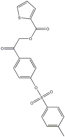 2-(4-{[(4-methylphenyl)sulfonyl]oxy}phenyl)-2-oxoethyl 2-thiophenecarboxylate 结构式