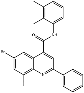 6-bromo-N-(2,3-dimethylphenyl)-8-methyl-2-phenyl-4-quinolinecarboxamide 结构式