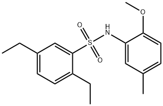 2,5-diethyl-N-(2-methoxy-5-methylphenyl)benzenesulfonamide 结构式