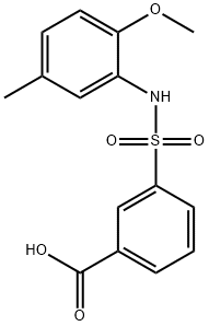 3-[(2-methoxy-5-methylanilino)sulfonyl]benzoic acid 结构式