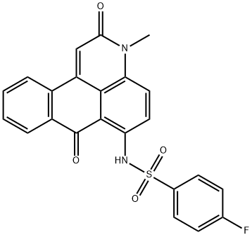 4-fluoro-N-(3-methyl-2,7-dioxo-2,7-dihydro-3H-naphtho[1,2,3-de]quinolin-6-yl)benzenesulfonamide 结构式