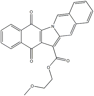 2-methoxyethyl 5,14-dioxo-5,14-dihydrobenzo[5,6]indolo[1,2-b]isoquinoline-13-carboxylate 结构式