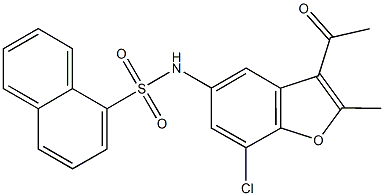 N-(3-acetyl-7-chloro-2-methyl-1-benzofuran-5-yl)-1-naphthalenesulfonamide 结构式