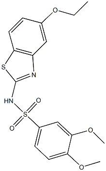 N-(5-ethoxy-1,3-benzothiazol-2-yl)-3,4-dimethoxybenzenesulfonamide 结构式