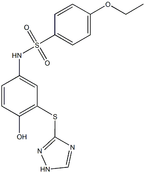 4-ethoxy-N-[4-hydroxy-3-(1H-1,2,4-triazol-3-ylsulfanyl)phenyl]benzenesulfonamide 结构式