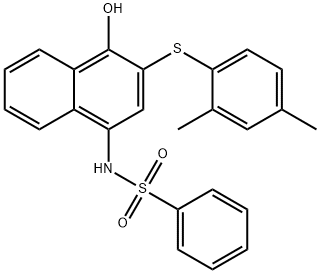 N-{3-[(2,4-dimethylphenyl)sulfanyl]-4-hydroxy-1-naphthyl}benzenesulfonamide 结构式