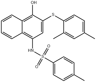 N-{3-[(2,4-dimethylphenyl)sulfanyl]-4-hydroxy-1-naphthyl}-4-methylbenzenesulfonamide 结构式