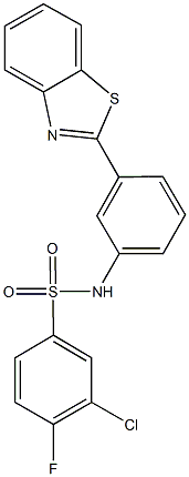N-[3-(1,3-benzothiazol-2-yl)phenyl]-3-chloro-4-fluorobenzenesulfonamide 结构式