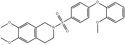 6,7-dimethoxy-2-{[4-(2-methoxyphenoxy)phenyl]sulfonyl}-1,2,3,4-tetrahydroisoquinoline 结构式