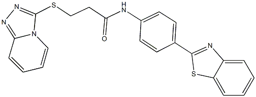 N-[4-(1,3-benzothiazol-2-yl)phenyl]-3-([1,2,4]triazolo[4,3-a]pyridin-3-ylsulfanyl)propanamide 结构式