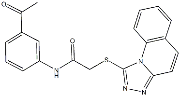N-(3-acetylphenyl)-2-([1,2,4]triazolo[4,3-a]quinolin-1-ylsulfanyl)acetamide 结构式