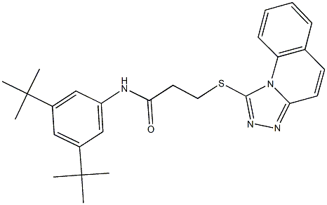 N-(3,5-ditert-butylphenyl)-3-([1,2,4]triazolo[4,3-a]quinolin-1-ylsulfanyl)propanamide 结构式