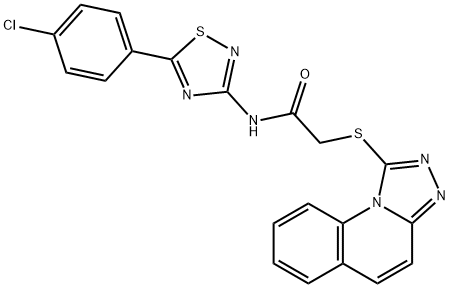 N-[5-(4-chlorophenyl)-1,2,4-thiadiazol-3-yl]-2-([1,2,4]triazolo[4,3-a]quinolin-1-ylsulfanyl)acetamide 结构式