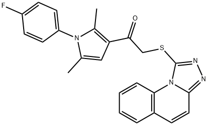 1-[1-(4-fluorophenyl)-2,5-dimethyl-1H-pyrrol-3-yl]-2-([1,2,4]triazolo[4,3-a]quinolin-1-ylsulfanyl)ethanone 结构式