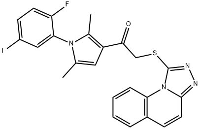 1-[1-(2,5-difluorophenyl)-2,5-dimethyl-1H-pyrrol-3-yl]-2-([1,2,4]triazolo[4,3-a]quinolin-1-ylsulfanyl)ethanone 结构式