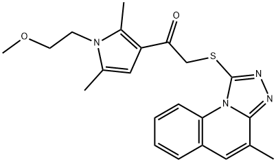 1-[1-(2-methoxyethyl)-2,5-dimethyl-1H-pyrrol-3-yl]-2-[(4-methyl[1,2,4]triazolo[4,3-a]quinolin-1-yl)sulfanyl]ethanone 结构式