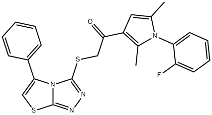 1-[1-(2-fluorophenyl)-2,5-dimethyl-1H-pyrrol-3-yl]-2-[(5-phenyl[1,3]thiazolo[2,3-c][1,2,4]triazol-3-yl)sulfanyl]ethanone 结构式