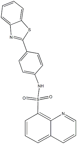 N-[4-(1,3-benzothiazol-2-yl)phenyl]-8-quinolinesulfonamide 结构式