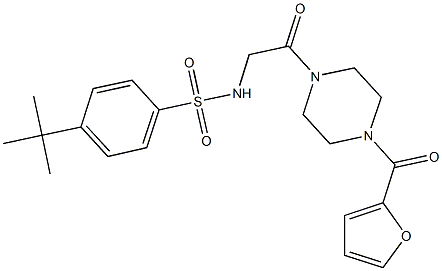 4-tert-butyl-N-{2-[4-(2-furoyl)-1-piperazinyl]-2-oxoethyl}benzenesulfonamide 结构式