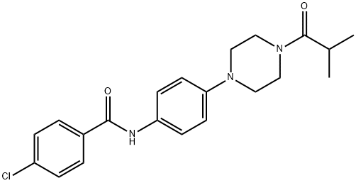 4-chloro-N-[4-(4-isobutyryl-1-piperazinyl)phenyl]benzamide 结构式