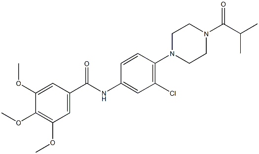 N-[3-chloro-4-(4-isobutyryl-1-piperazinyl)phenyl]-3,4,5-trimethoxybenzamide 结构式