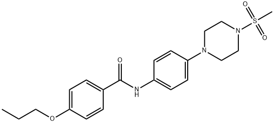 N-{4-[4-(methylsulfonyl)-1-piperazinyl]phenyl}-4-propoxybenzamide 结构式