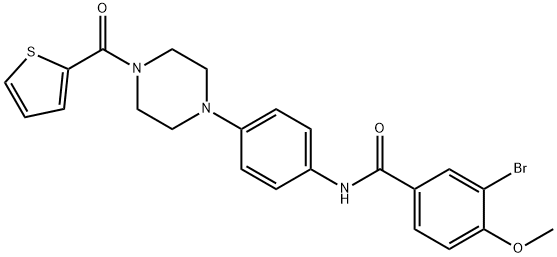 3-bromo-4-methoxy-N-{4-[4-(2-thienylcarbonyl)-1-piperazinyl]phenyl}benzamide 结构式