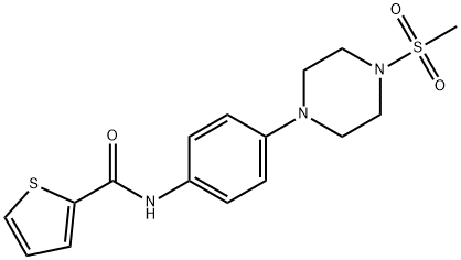 N-{4-[4-(methylsulfonyl)-1-piperazinyl]phenyl}-2-thiophenecarboxamide 结构式