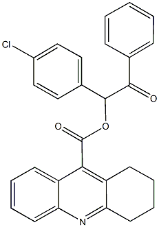 1-(4-chlorophenyl)-2-oxo-2-phenylethyl 1,2,3,4-tetrahydro-9-acridinecarboxylate 结构式