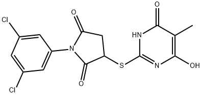 1-(3,5-dichlorophenyl)-3-[(4,6-dihydroxy-5-methyl-2-pyrimidinyl)thio]-2,5-pyrrolidinedione 结构式