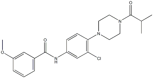 N-[3-chloro-4-(4-isobutyryl-1-piperazinyl)phenyl]-3-methoxybenzamide 结构式