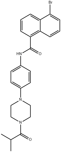 5-bromo-N-[4-(4-isobutyryl-1-piperazinyl)phenyl]-1-naphthamide 结构式