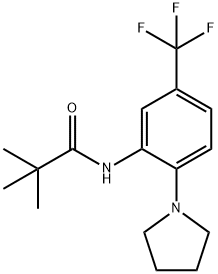 2,2-dimethyl-N-[2-(1-pyrrolidinyl)-5-(trifluoromethyl)phenyl]propanamide 结构式