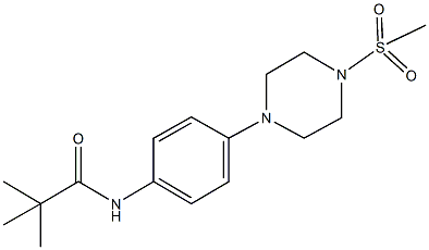 2,2-dimethyl-N-{4-[4-(methylsulfonyl)-1-piperazinyl]phenyl}propanamide 结构式