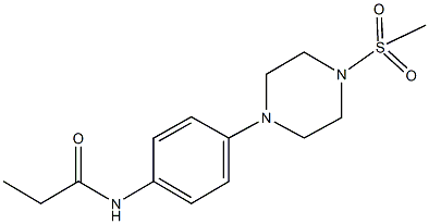 N-{4-[4-(methylsulfonyl)-1-piperazinyl]phenyl}propanamide 结构式