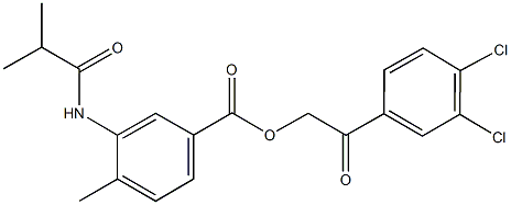 2-(3,4-dichlorophenyl)-2-oxoethyl 3-(isobutyrylamino)-4-methylbenzoate 结构式