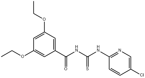 N-(5-chloro-2-pyridinyl)-N'-(3,5-diethoxybenzoyl)thiourea 结构式