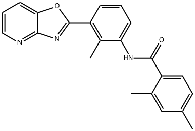 2,4-dimethyl-N-(2-methyl-3-[1,3]oxazolo[4,5-b]pyridin-2-ylphenyl)benzamide 结构式