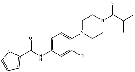 N-[3-chloro-4-(4-isobutyryl-1-piperazinyl)phenyl]-2-furamide 结构式