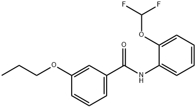 N-[2-(difluoromethoxy)phenyl]-3-propoxybenzamide 结构式