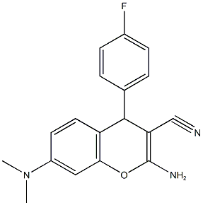 2-amino-7-(dimethylamino)-4-(4-fluorophenyl)-4H-chromene-3-carbonitrile 结构式
