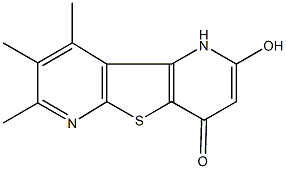 2-hydroxy-7,8,9-trimethylpyrido[2',3':4,5]thieno[2,3-b]pyridin-4(1H)-one 结构式