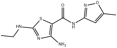 4-amino-2-(ethylamino)-N-(5-methyl-3-isoxazolyl)-1,3-thiazole-5-carboxamide 结构式