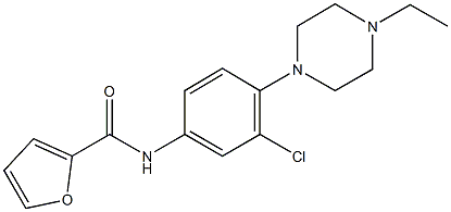 N-[3-chloro-4-(4-ethyl-1-piperazinyl)phenyl]-2-furamide 结构式