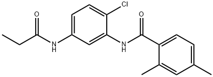 N-[2-chloro-5-(propionylamino)phenyl]-2,4-dimethylbenzamide 结构式