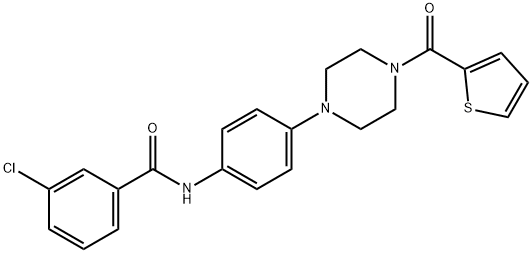 3-chloro-N-{4-[4-(2-thienylcarbonyl)-1-piperazinyl]phenyl}benzamide 结构式