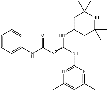 N-{[(4,6-dimethyl-2-pyrimidinyl)amino][(2,2,6,6-tetramethyl-4-piperidinyl)amino]methylene}-N'-phenylurea 结构式