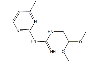 N-(2,2-dimethoxyethyl)-N'-(4,6-dimethyl-2-pyrimidinyl)guanidine 结构式