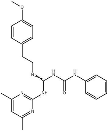 N-([(4,6-dimethyl-2-pyrimidinyl)amino]{[2-(4-methoxyphenyl)ethyl]amino}methylene)-N'-phenylurea 结构式