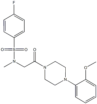 4-fluoro-N-{2-[4-(2-methoxyphenyl)-1-piperazinyl]-2-oxoethyl}-N-methylbenzenesulfonamide 结构式